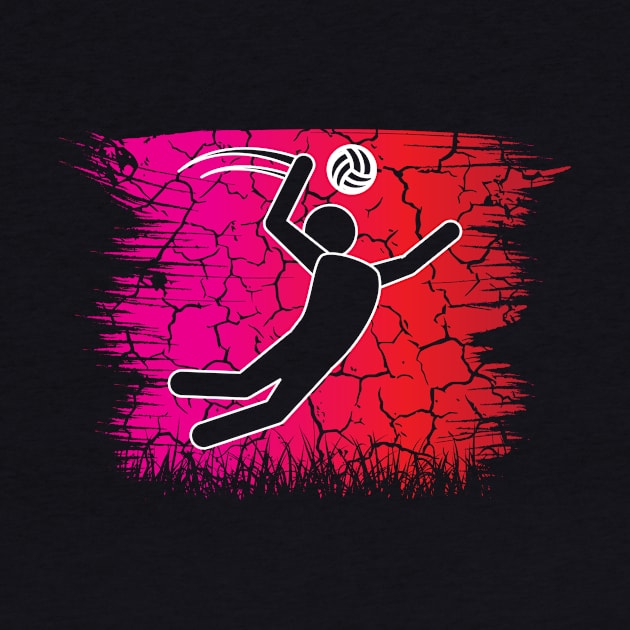 Travel back in time with beach volleyball - Retro Sunsets shirt featuring a player! by Gomqes